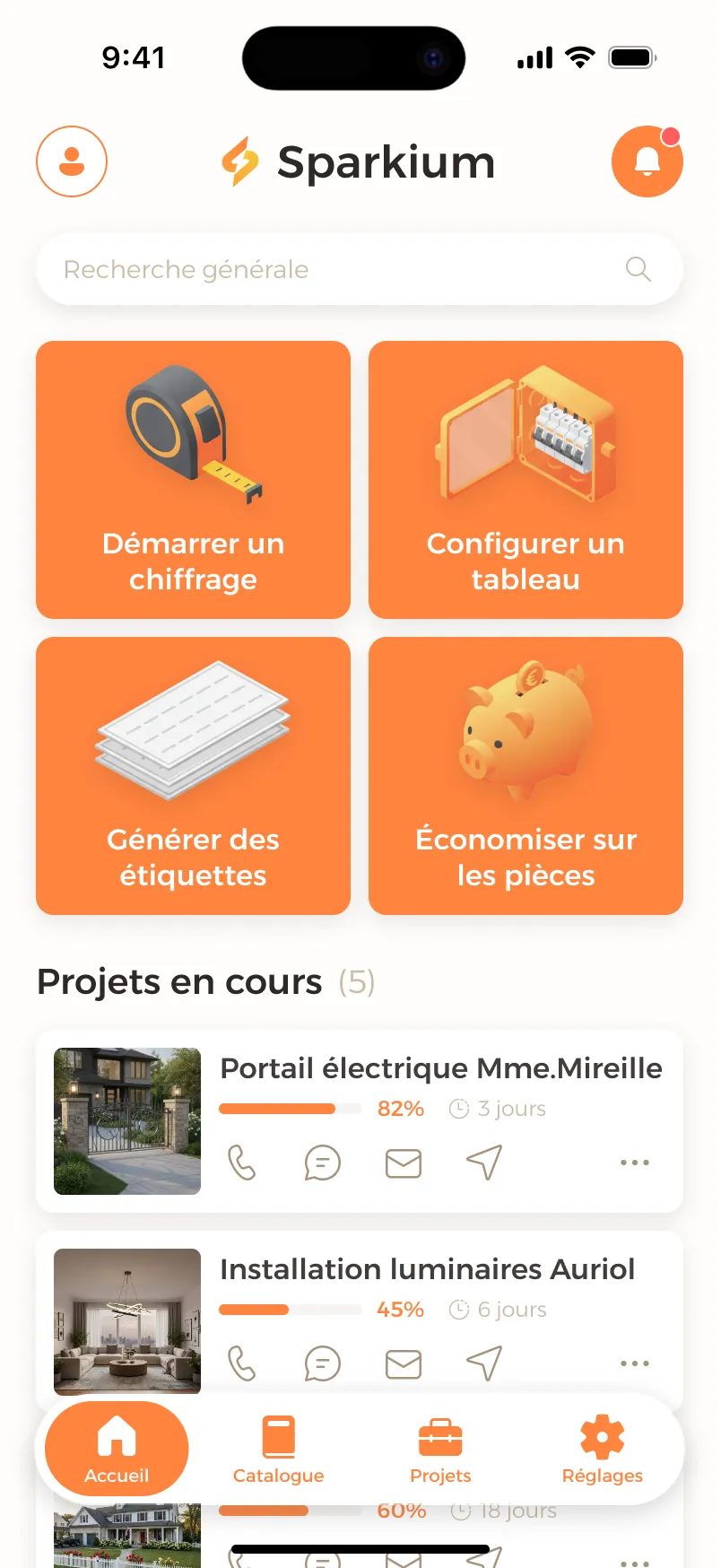 Sparkium App — Page d'accueil