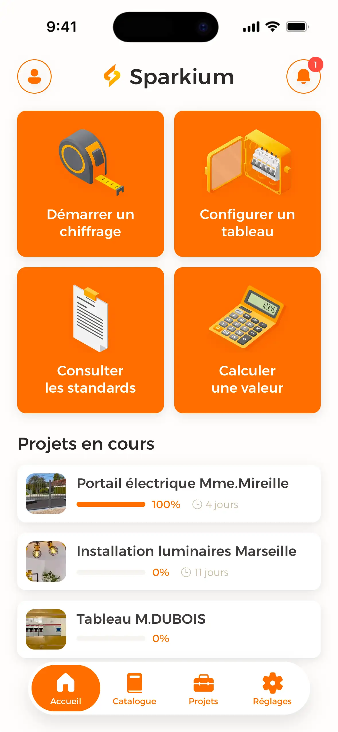 Sparkium App — Page d'accueil